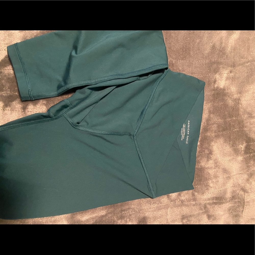 Aerie teal 7/8 length cross over leggings